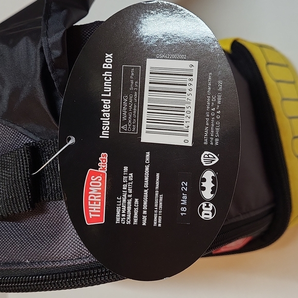 Thermos Batman Lunchbox Bag Cape Top Handle 2 Compartment Kids Boys Grey OS NWT - Picture 15 of 16